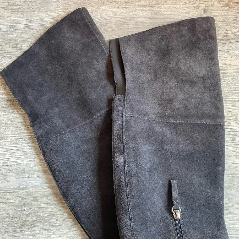 WHBM Zahra Moonwalk Leather suede over the knee grey boot inside zipper size 7.5